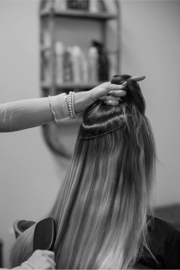 Stylist working on hair